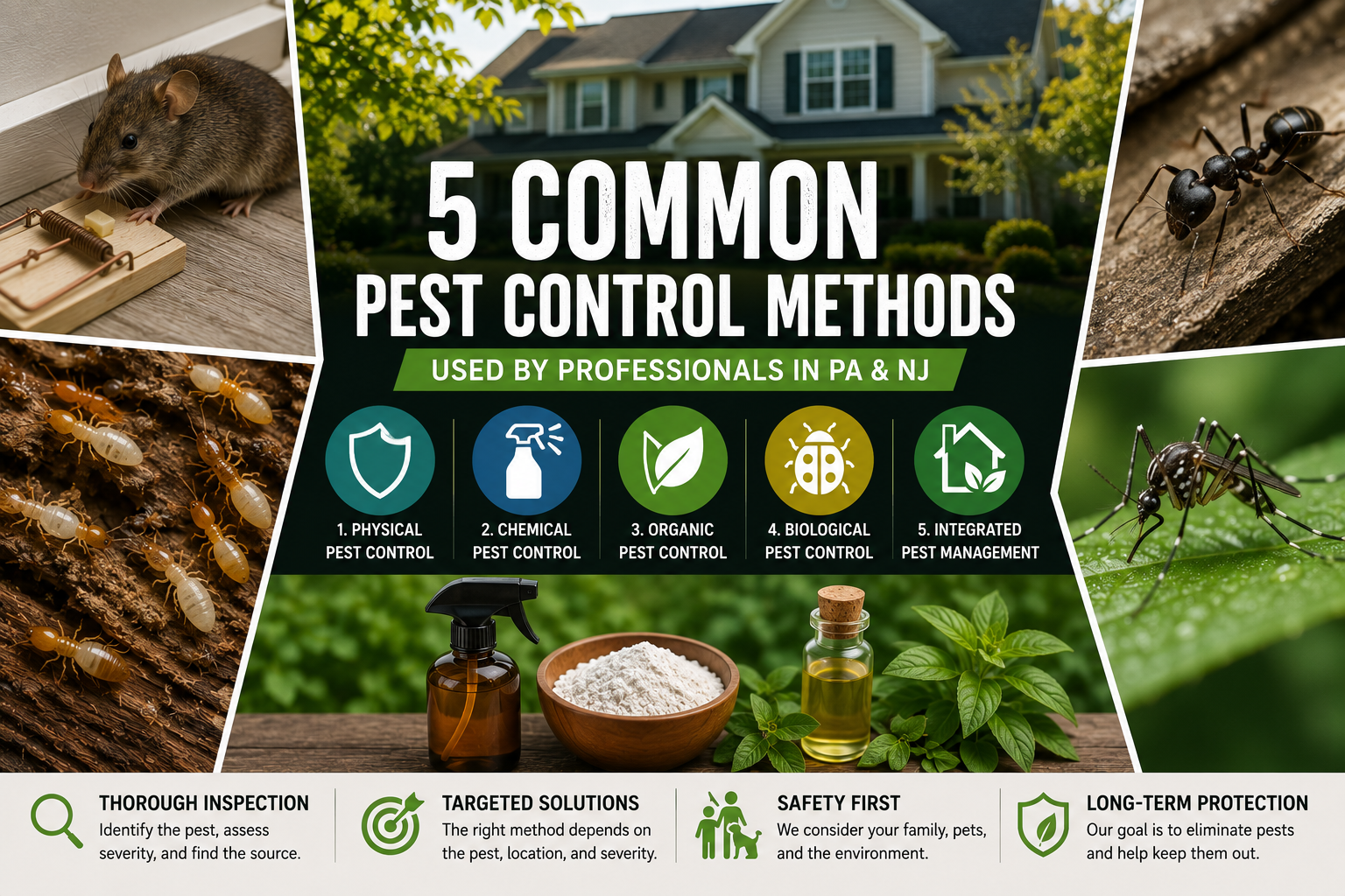5 Most Common Pest Control Methods Used in PA & NJ