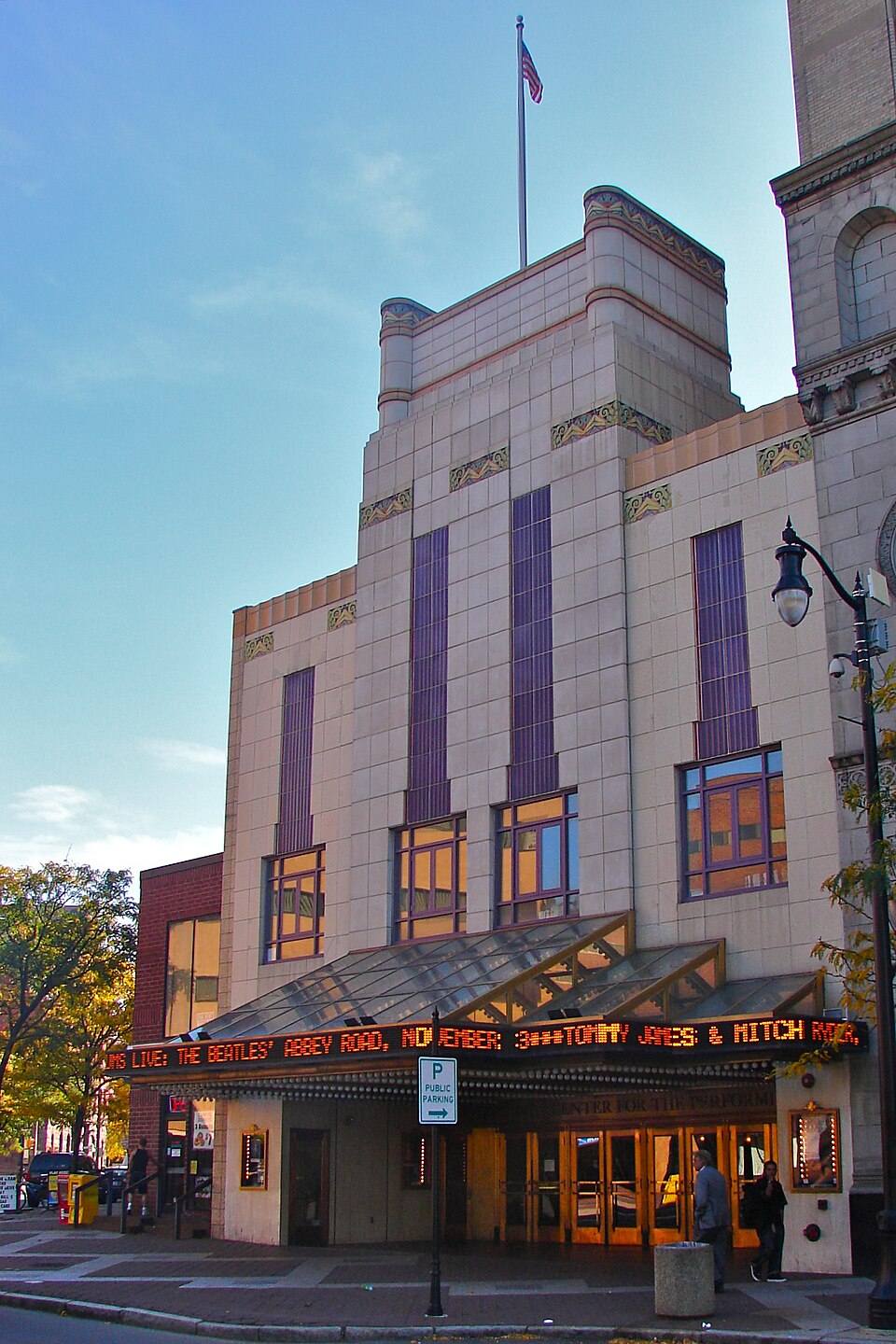 F.M. Kirby Center for the Performing Arts marquee in downtown Wilkes-Barre